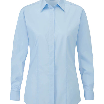 Ladies Long Sleeve Blouse Fly Front Classic (BH903)