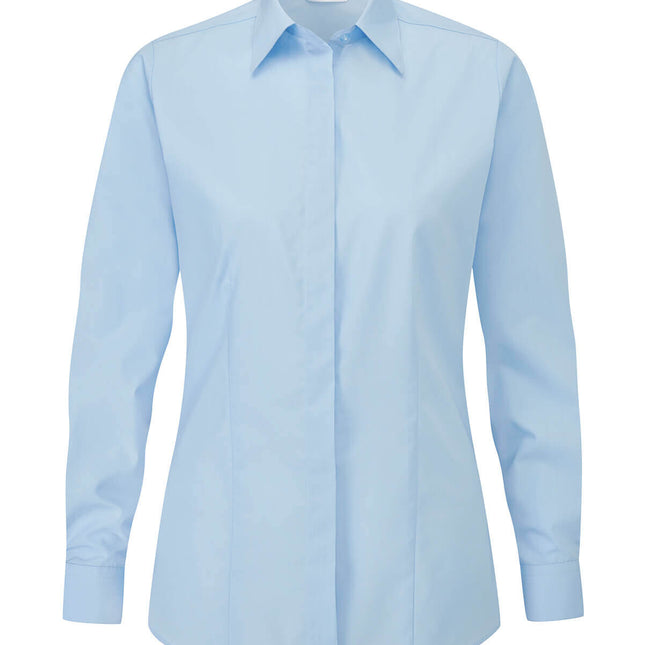 Ladies Long Sleeve Blouse Fly Front Classic (BH903)