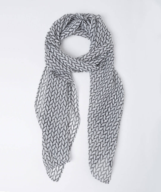 Disley Patterned Scarf Leaves (ELESC)