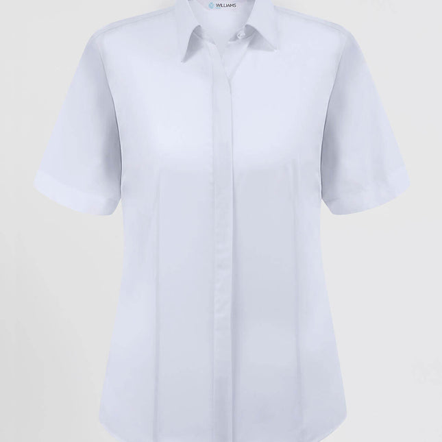 Ladies Short Sleeve Blouse Fly Front Classic (BH903)