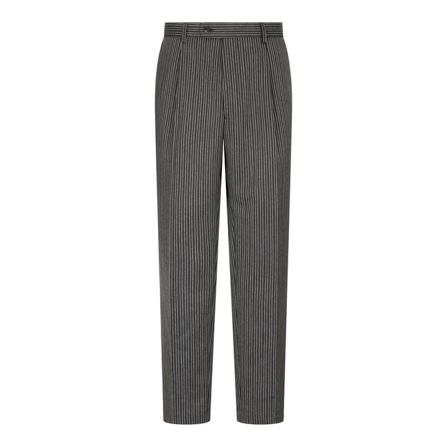 Men's Grey Striped Trousers (Principle) (CC-E4T0479)