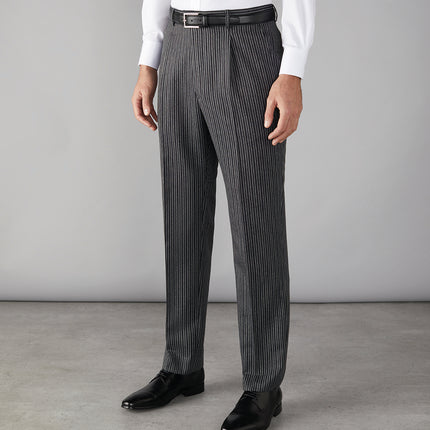 Men's Grey Striped Trousers (Principle) (CC-E4T0479)